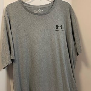 UNDER ARMOUR MENS GREY SHORT SLEEVE TEE SHIRT 60% COTTON 40% POLYESTER